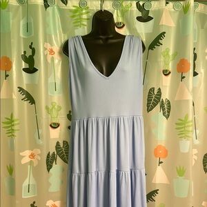 Blue Tiered Sundress with V-Neck-Please Read Description!